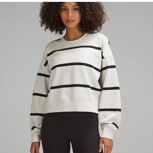 Lululemon Perfectly Oversized Cropped Crew Stripe